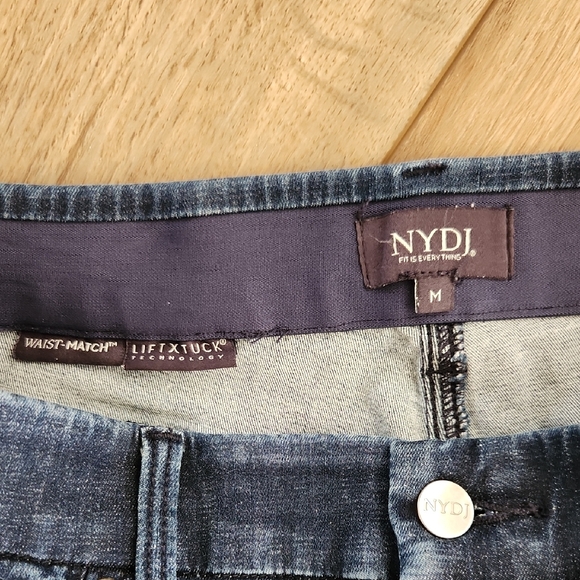 NYDJ Waist Magic Dark Blue Women's Wide Leg Jeans Lift Tuck Technology Size M/30 - Picture 2 of 7